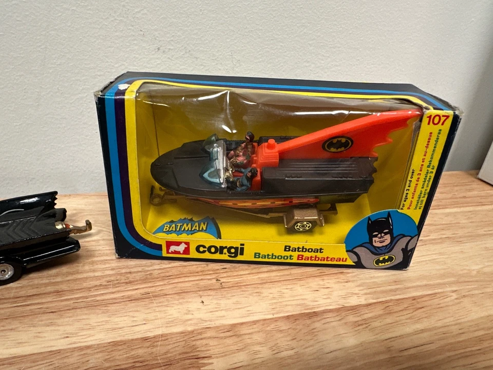 Vintage Corgi Toys Batmobile and Batboat - Fast Free Shipping! - Image 2 of 4