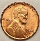1948-D  Uncirculated BU Red RD - Lincoln Wheat Cent  ~ B838