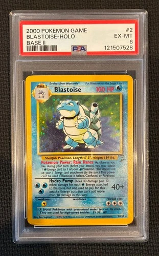 2000 Pokemon Blastoise 002/130 Base Set 2 Holo PSA 6