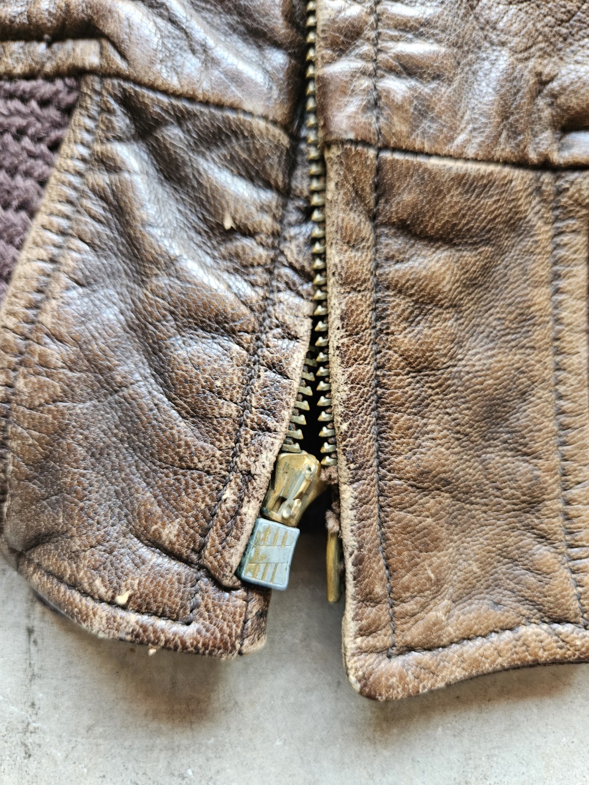 1940s WWII USN Leather Flight Jacket  Patchwork - image 3