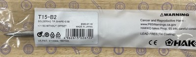 Hakko T15-B2 Soldering Tip, Conical, R0.5 mm x 10 mm, T15 Series