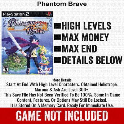 Phantom Brave 100% PS2 Memory Card All CHEATS ITEMS