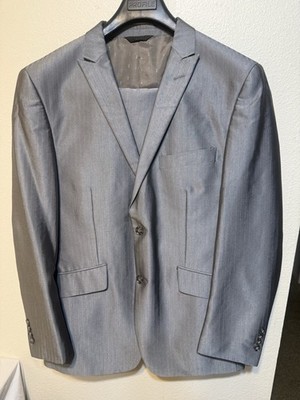 Men s Classic Suit Profile Black, Jacket + Pants, Size L/36, Silver