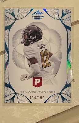 2024 Leaf Trinity Pristine Auction - Travis Hunter #93 Platinum Blue /199