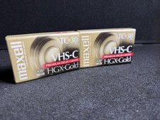 LOT OF 2 Maxell TC-30 VHS-C Premium High Grade HGX-Gold Camcorder Tape BRAND NEW