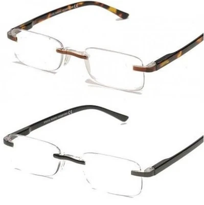 EYELEVEL Reading Glasses Mens VISCOUNT Rimless Readers