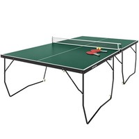 SPORTNOW 9FT Folding Table Tennis Table w/ 8 Wheels for Indoors, Green