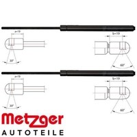 2X Gasfeder FüR Koffer-/Laderaum Metzger 2110530 DäMpfer GasdäMpfer FüR VW