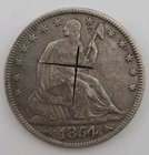 1854 Seated Liberty Silver Half Dollar 50C - Philadelphia Mint