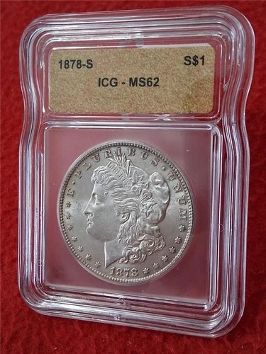 1878-S MORGAN S$1 SILVER DOLLAR    ICG MS 62                            #MF-0734