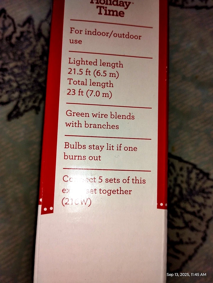 CHRISTMAS,WEDDING,GARDEN.Holiday Time 100 Multi Color Mini Lights.21.5 FT - Image 3 of 4