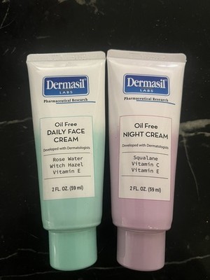 Dermasil Labs, Oil Free Day - Night Cream, 2 fl oz Lot of 2 *NEW*