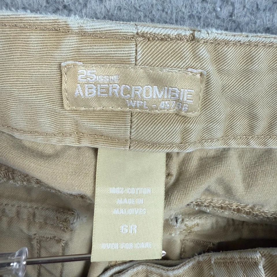 Vtg Abercrombie & Fitch Y2K Low Rise Bootcut Pants Women's 6R Button Fly Khaki - Image 4 of 4