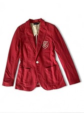 Polo by Ralph Lauren Women's Coral Red Single-Button Crest Blazer Size 0