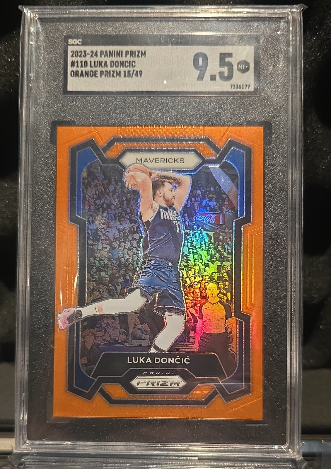 Luka Doncic 2023-24 Panini Prizm #110 Orange /49 Mavericks Lakers SGC 9.5 🏀