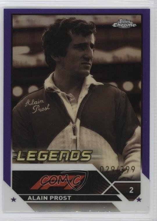 2023 Chrome Formula 1 F1 Legends Purple Refractor /399 Alain Prost #196 HOF 12a6