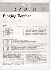'Singing Together' Teachers' notes 1988 Spring