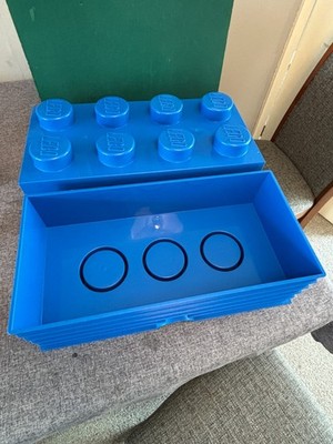 LEGO Aufbewahrungsbox groß blau 8 Nieten Stein Original stapelbar Spielzeug Organizer 50 cm