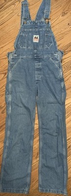 Vintage Bubba Brand Extra High Grade Denim Bib Overalls Dark Wash Workwear Sz S