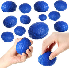 12 Pcs Brain Stress Balls Bulk Large Brain PU Hand Muscle Exercise Pressure Ball