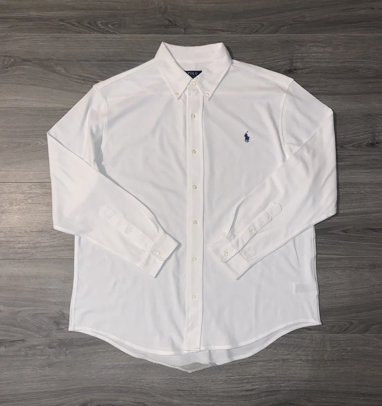 Polo Ralph Lauren Featherweight Button Down Mesh Shirt White Big & Tall Sz 6XB