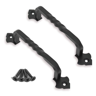 Ouvin 2er Pack Scheunentor Ziehgriff Beschlag für Holz Gartentor Schuppen Schrank