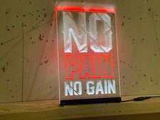 No Pain No Gain Sign Home Gym Laundry Room Bath - Custom LED Neon Sign - 2 Sizes