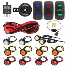 UTV Turn Signal Kit with Horn, Hazard Lights, Relay, for Polaris RZR, Can-Am,...