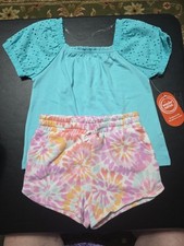 Girls Sz 5-6 New Top And Short Outfit