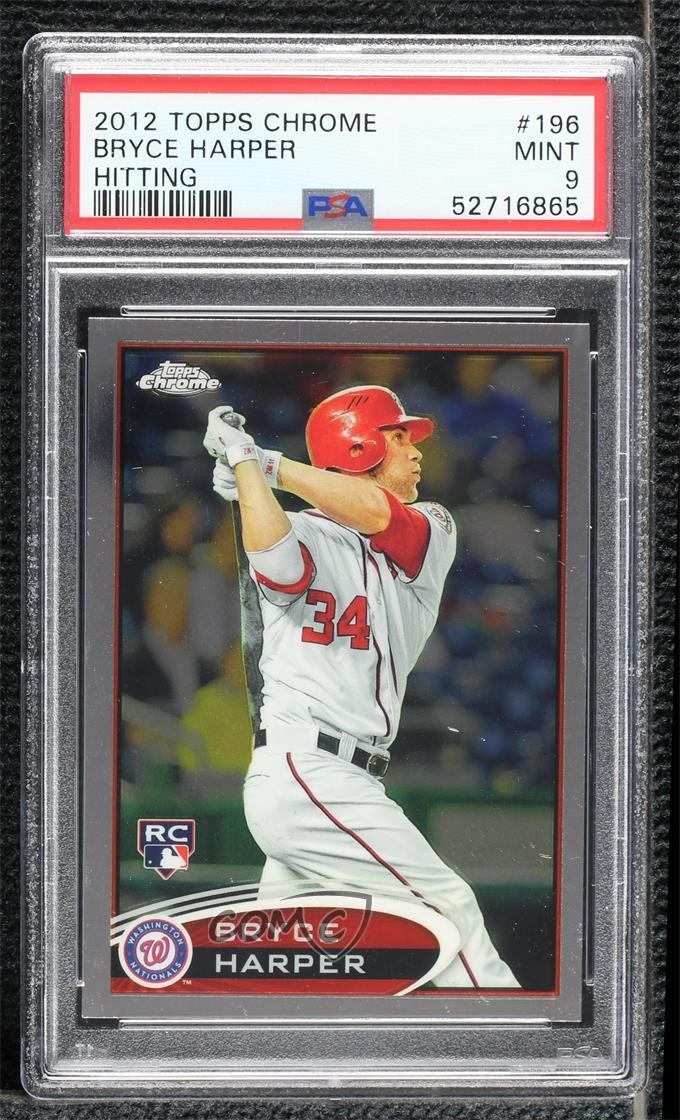 2012 Topps Chrome Bryce Harper (Batting) #196 PSA 9 MINT Rookie RC 09t6