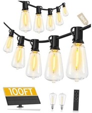 100FT Solar String Lights Outdoor, Waterproof LED Patio Lights 100FT 50 bulbs