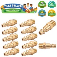 Brass 1/4-Inch NPT Male Industrial Air Hose Quick Connect Adapter,Air Coupler...
