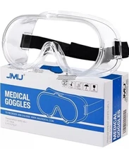 Clear Safety Goggles Anti-Fog Lab Protective Glasses Eye Protection Elastic JMU