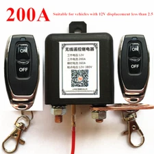 200A Car Power Battery Isolator Disconnect Cut Off Switch W/2 Wireless Remote