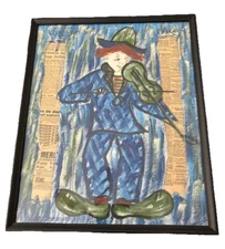 Andre Francois Romanian Artist Paris Collage Mixed Media On Paper Painting Frame