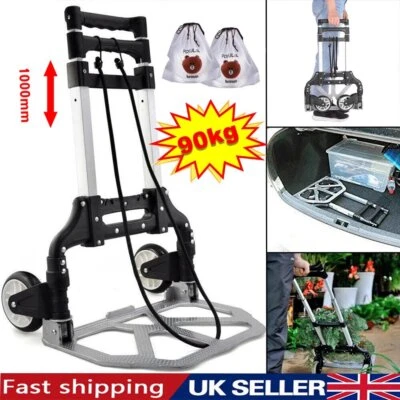 CHENTIANXIA 100KG Heavy Duty Folding Foldable Hand Trolley Sack Truck Cart with 2 Wheels