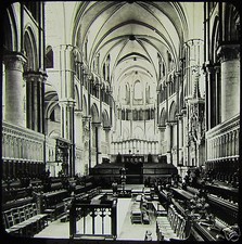 Glass Magic Lantern Slide CANTERBURY CATHEDRAL CHOIR C1890 ENGLAND PHOTO