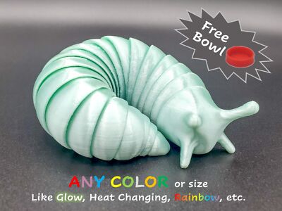 Fidget Slug AND BOWL Articulating Flexible Stim Toy