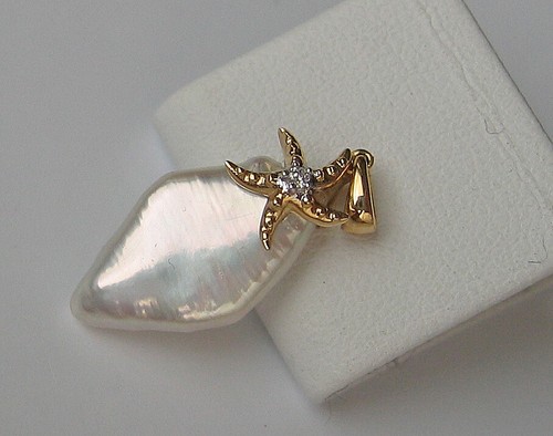 Fine ★ Brillant Anhänger in aus 585 Gold mit Diamant Perle Pendant pearl ♦️ 7658 - Bild 8 von 12