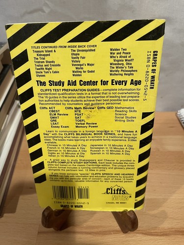 Steinbeck's the Grapes of Wrath (Cliffs Notes) - Paperback - GOOD - Picture 2 of 2