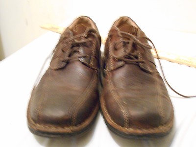 CLARKS ESPACE TWO TONE BROWN LEATHER LACE UP OXFORDS MEN display picture 2
