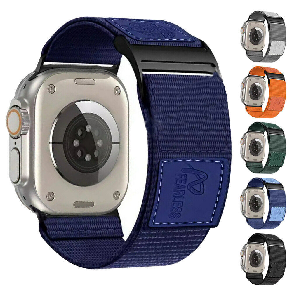 For Apple Watch Ultra 2 9 8 7 6 5 4 Canvas Band Nylon Loop Strap 42/44/45/49mm-image