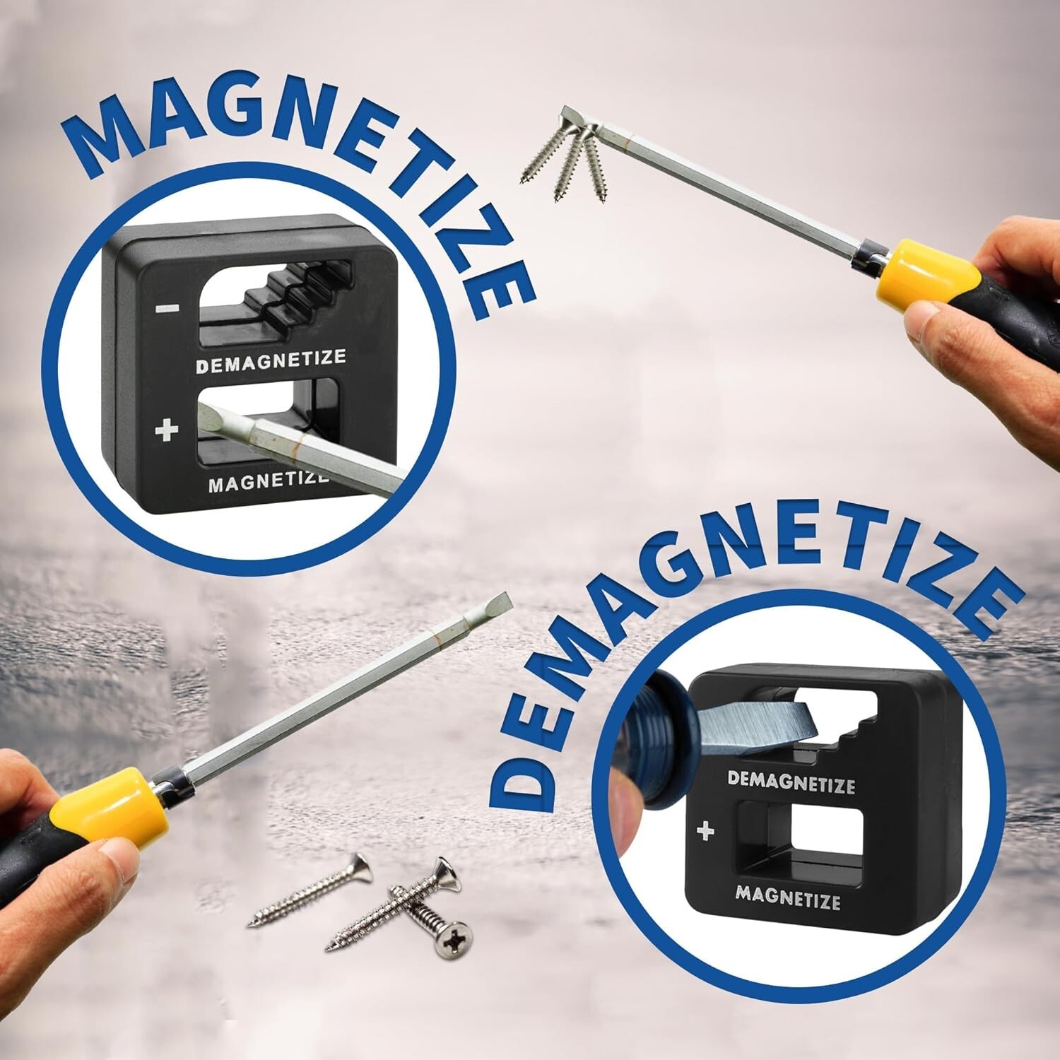 Demagnetizer and Magnetizer - 3 Pack - Red, Black, and Blue