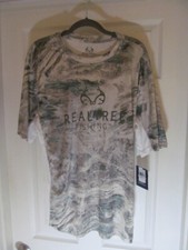 Newport Blue Mens Realtree Fishing Poly Short Sleeve Shirt, Aspect Arctic,Size L
