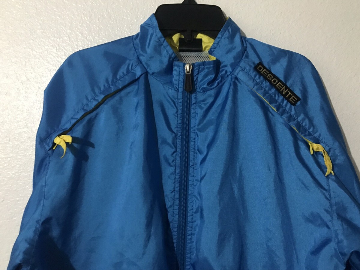 Descente Vintage Windbreaker FullZip 90s Fashion Blue/Yellow