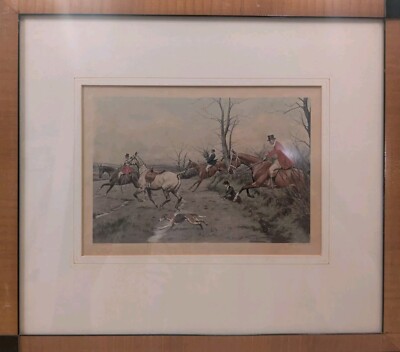 Original Lithographie nach George Wright, 1860-1942, Jagd zu Pferde, Foxhounds