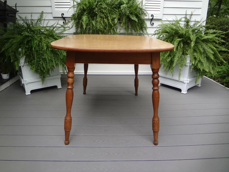 MESA DE TABERNA OVALADA DE COLECCIÓN ETHAN ALLEN MADERA DE ARCE LAMINADA COCINA COMEDOR Foto 4 de 4