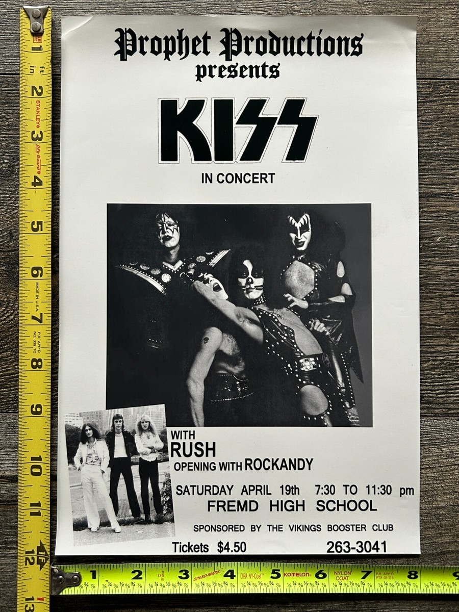 KISS Concert Ad Kiss Rush REPRINT Flyer Fremd High School Vintage