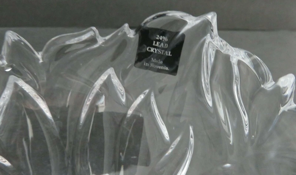 Jarrón Rogaska cristal llama elemento cuenco Eslovenia vintage Foto 3 de 4