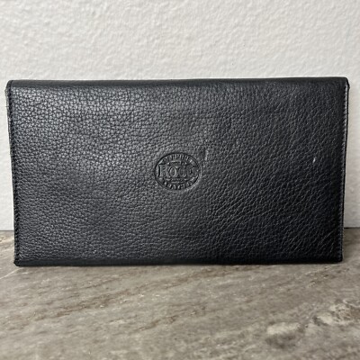 ROOTS USA 2002 Genuine Leather Clutch Wallet Black Slim | eBay display picture 1